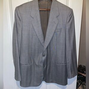 Lubiam Blazer Sport Coat Mens 40R EU 50 Gray Wool Made in Italy Two Button Notch